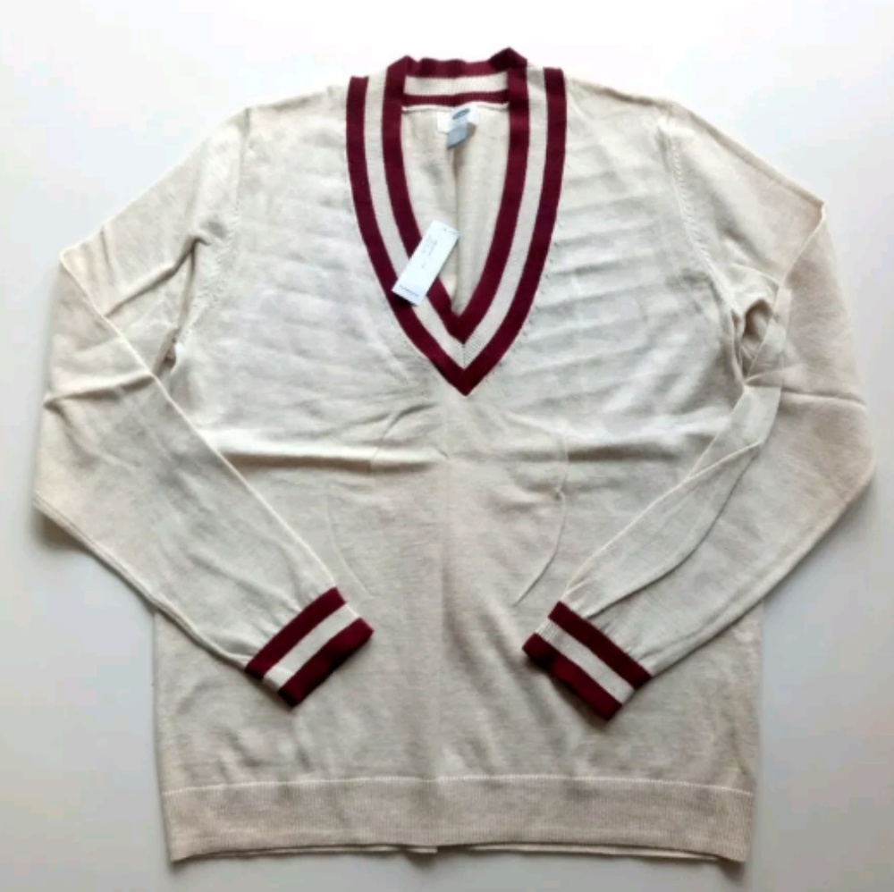Old Navy Women Size L Beige V-Neck Sweater